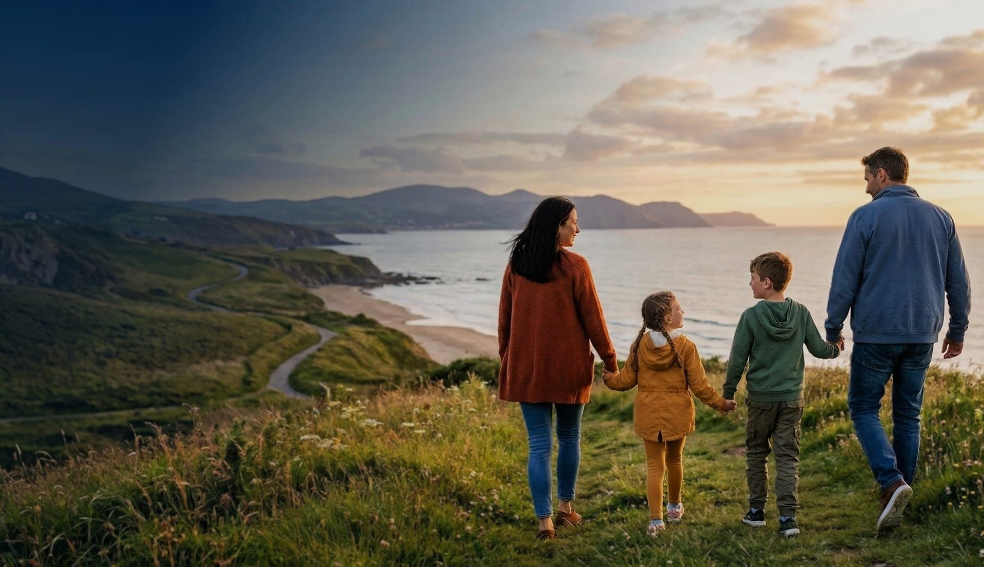Family enjoying nature